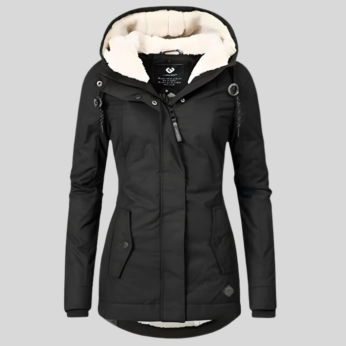 Allison | Veste longue imperméable avec capuche et doublure
