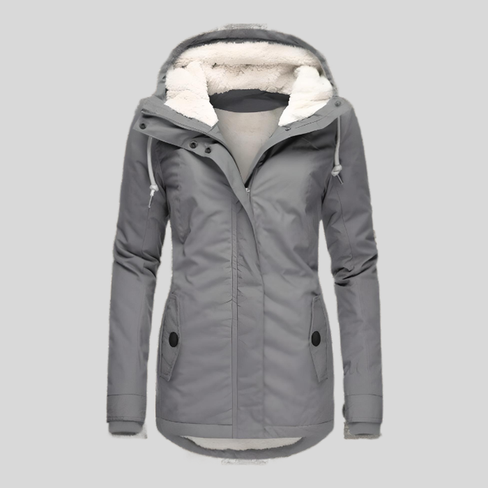 Allison | Veste longue imperméable avec capuche et doublure