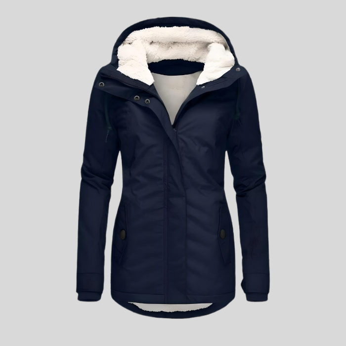 Allison | Veste longue imperméable avec capuche et doublure