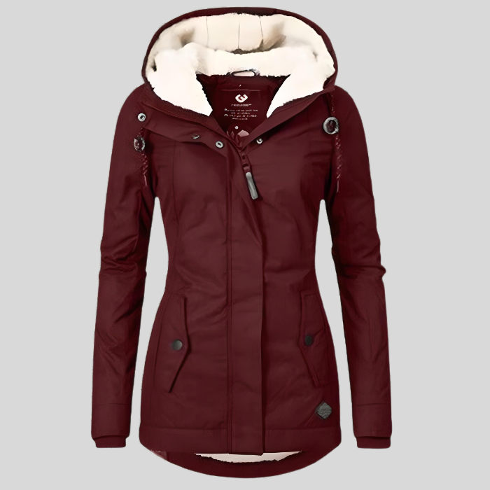 Allison | Veste longue imperméable avec capuche et doublure
