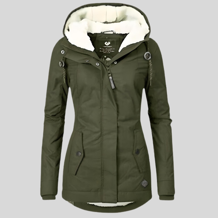 Allison | Veste longue imperméable avec capuche et doublure