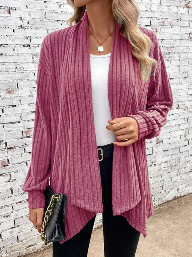 Leah™ - Cardigan drapé côtelé