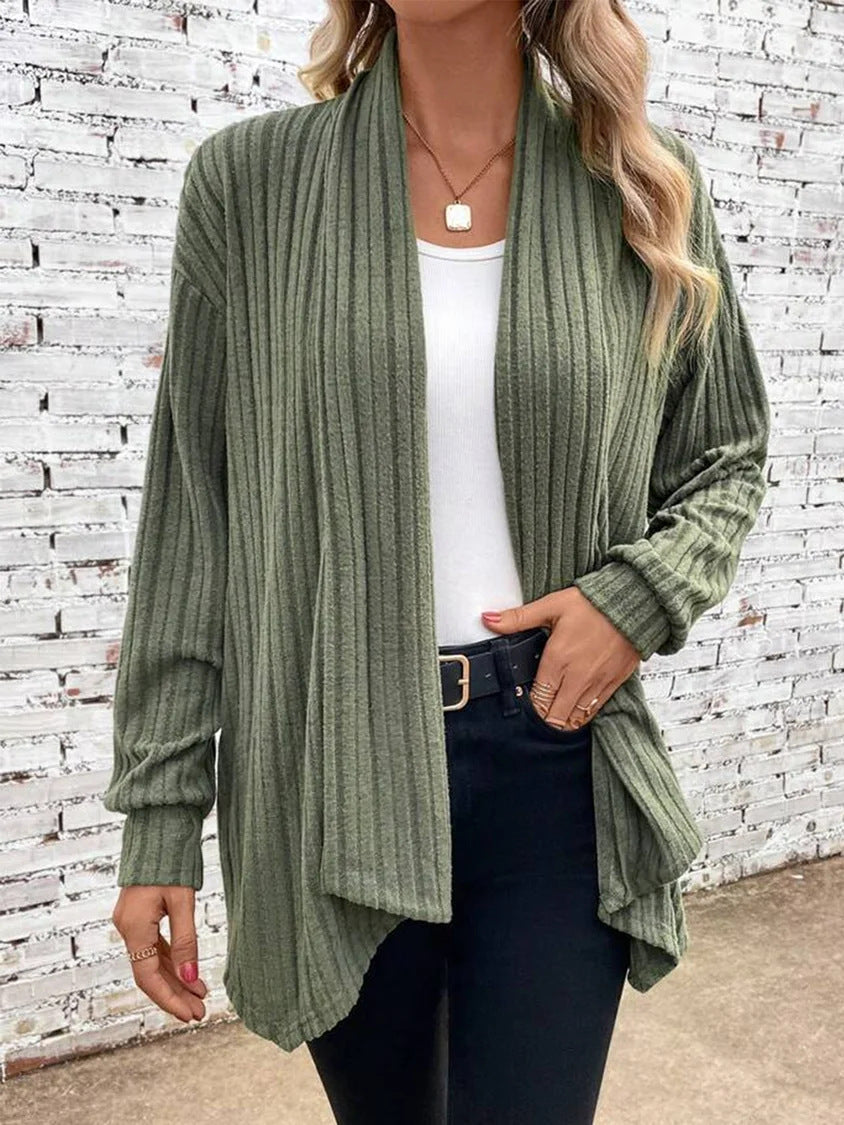 Leah™ - Cardigan drapé côtelé