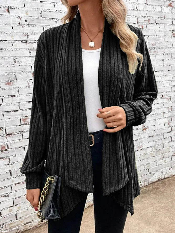 Leah™ - Cardigan drapé côtelé