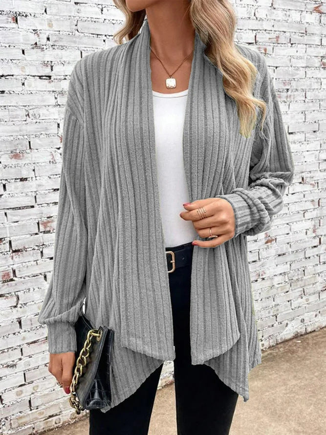 Leah™ - Cardigan drapé côtelé