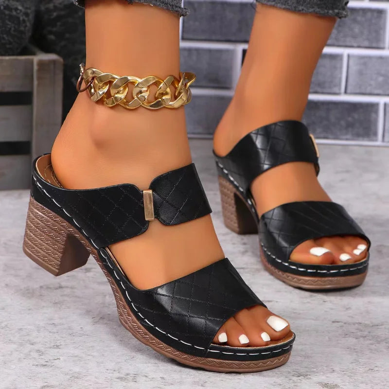 Shara - Sandales à talons carrés polyvalentes