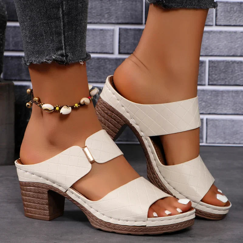 Shara - Sandales à talons carrés polyvalentes