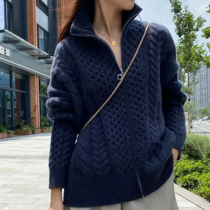 Confortable | Cardigan en maille torsadée