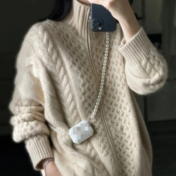 Confortable | Cardigan en maille torsadée