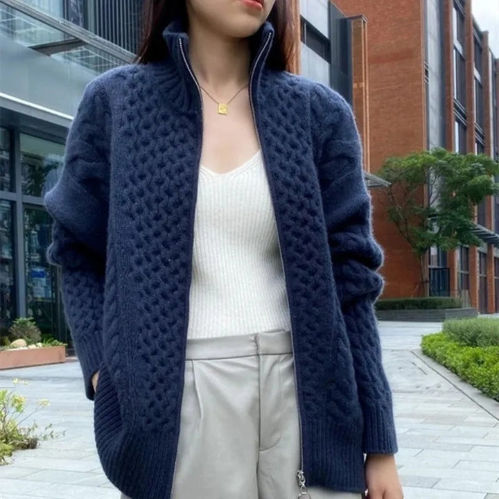 Confortable | Cardigan en maille torsadée