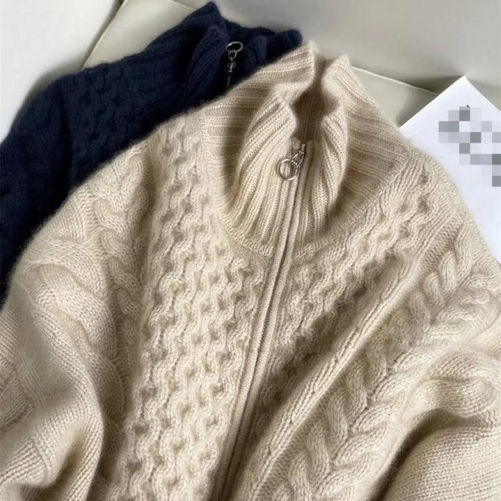 Confortable | Cardigan en maille torsadée