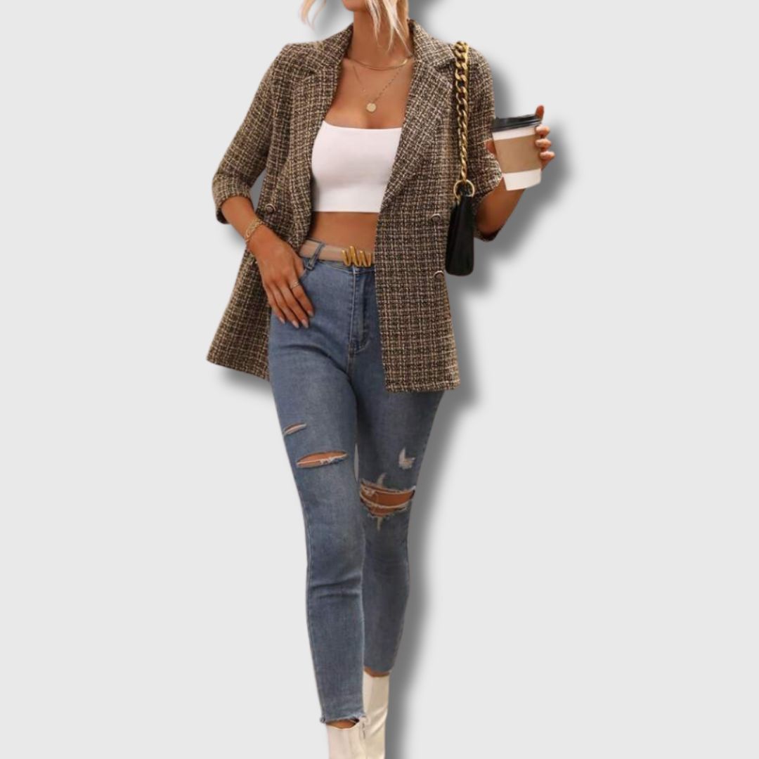 Sabine - Blazer chic en tweed pour femme, édition limitée